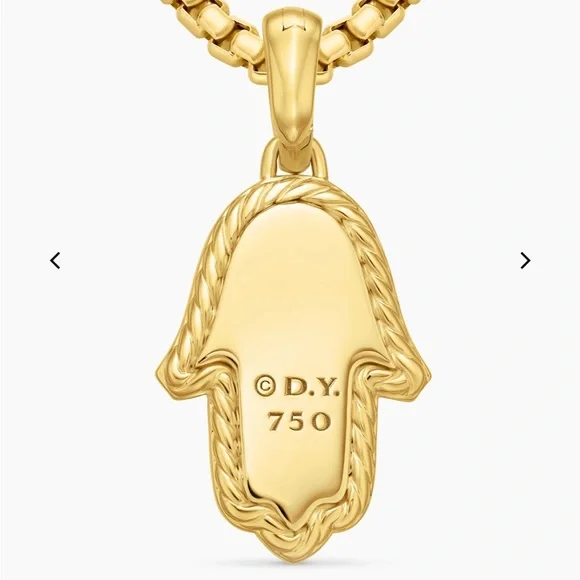 David Yurman Gold and Diamonds Hamsa Pendant - Picture 6 of 11